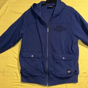 Genuine Harley Davidson Winding Roads Zip-Up Hoodie Black label Biker Hoodie L